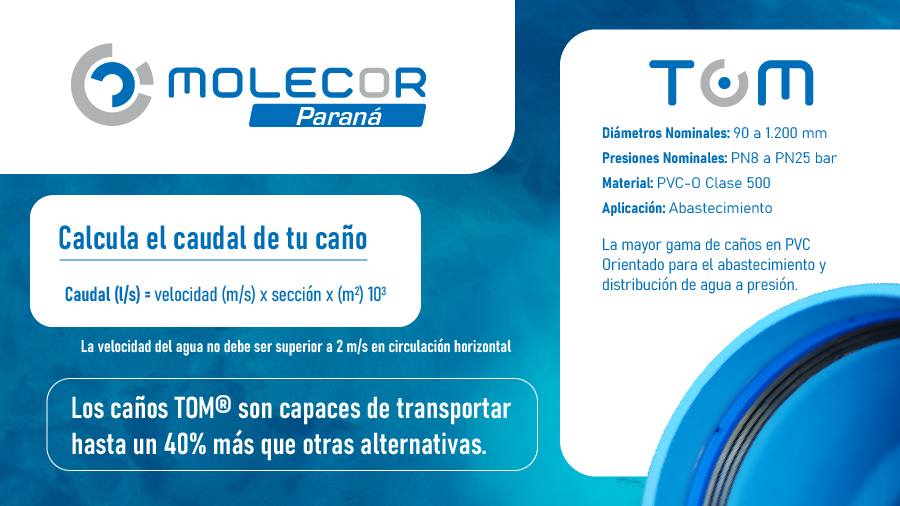 ¿Cuál es el caudal máximo que puede soportar una tubería de PVC-O?